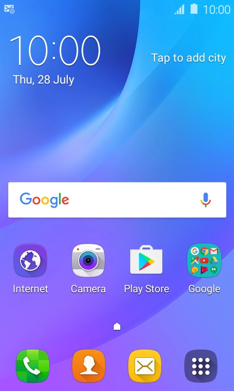 The email icon shows that you've received a new email.