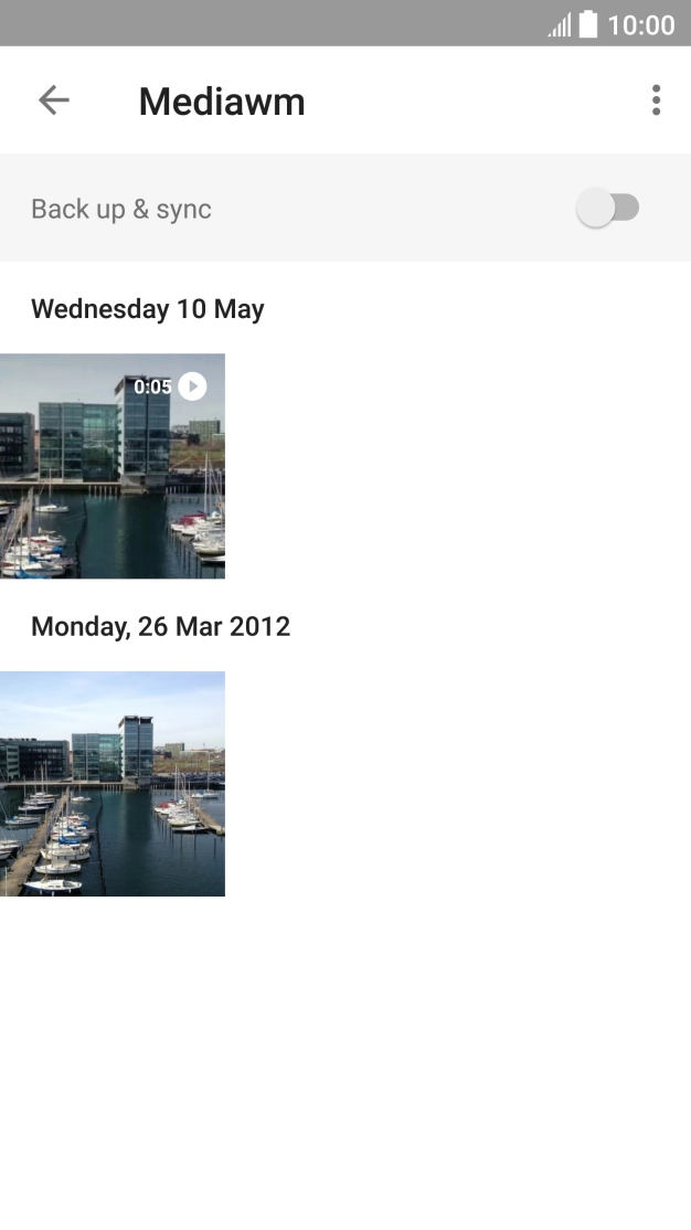 Press and hold any picture or video clip. Press and hold any picture or video clip.