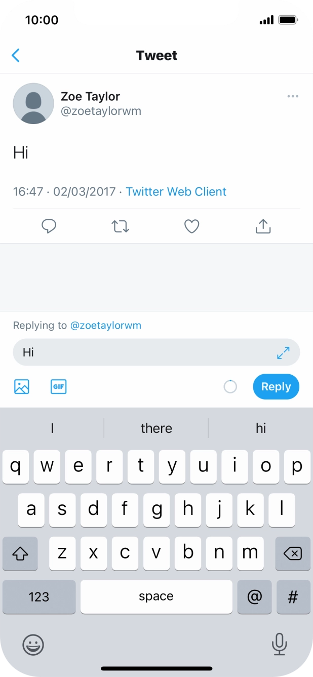 Write the required reply and press Reply.