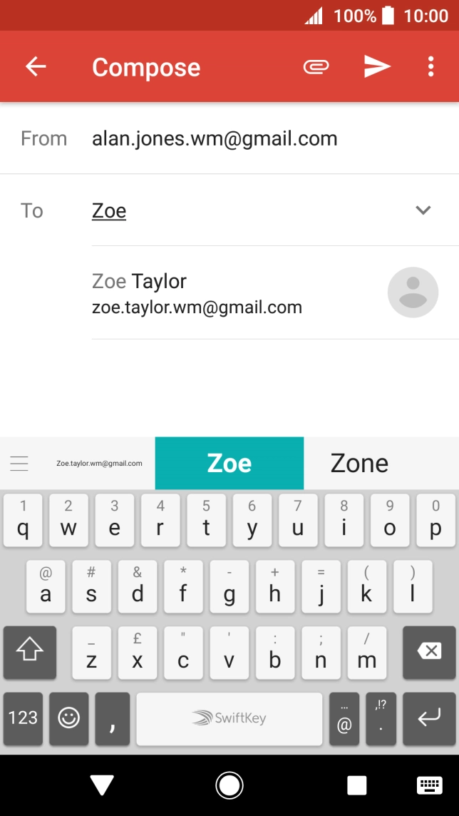 Press the required contact.
