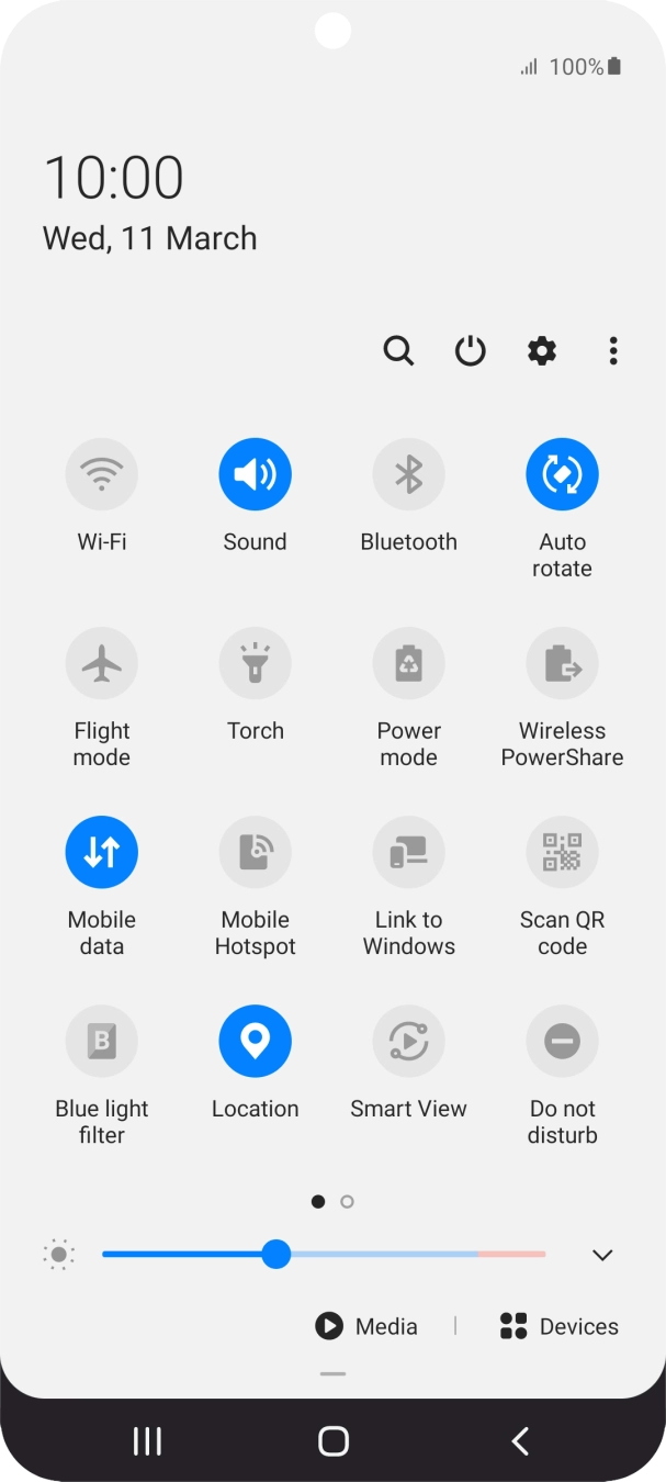 Press the settings icon. Press the settings icon.