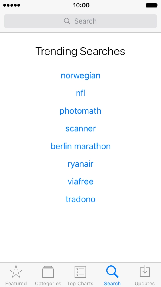 Press the search field.