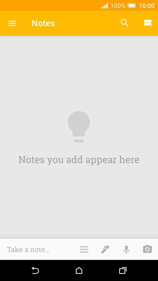 Press the text input field and write the text for your note.