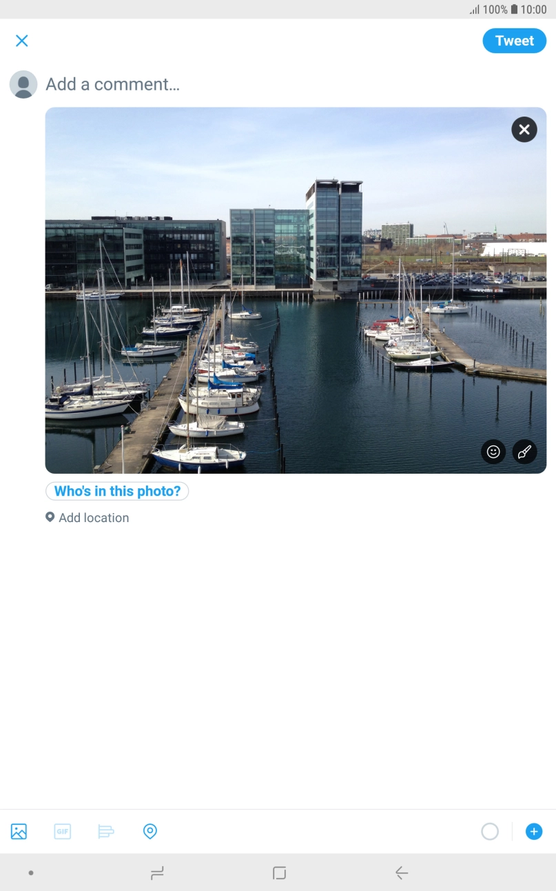 Press the text input field.