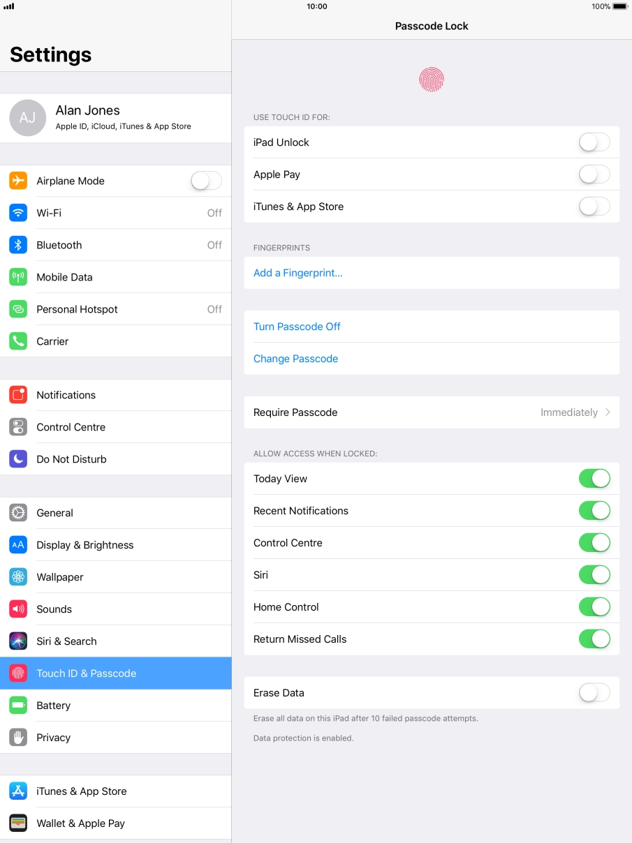 Press the indicator next to 