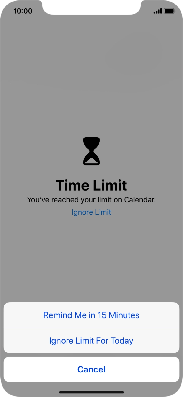 Press the required setting.