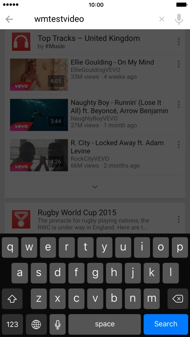 Key in the required search word and press Search.