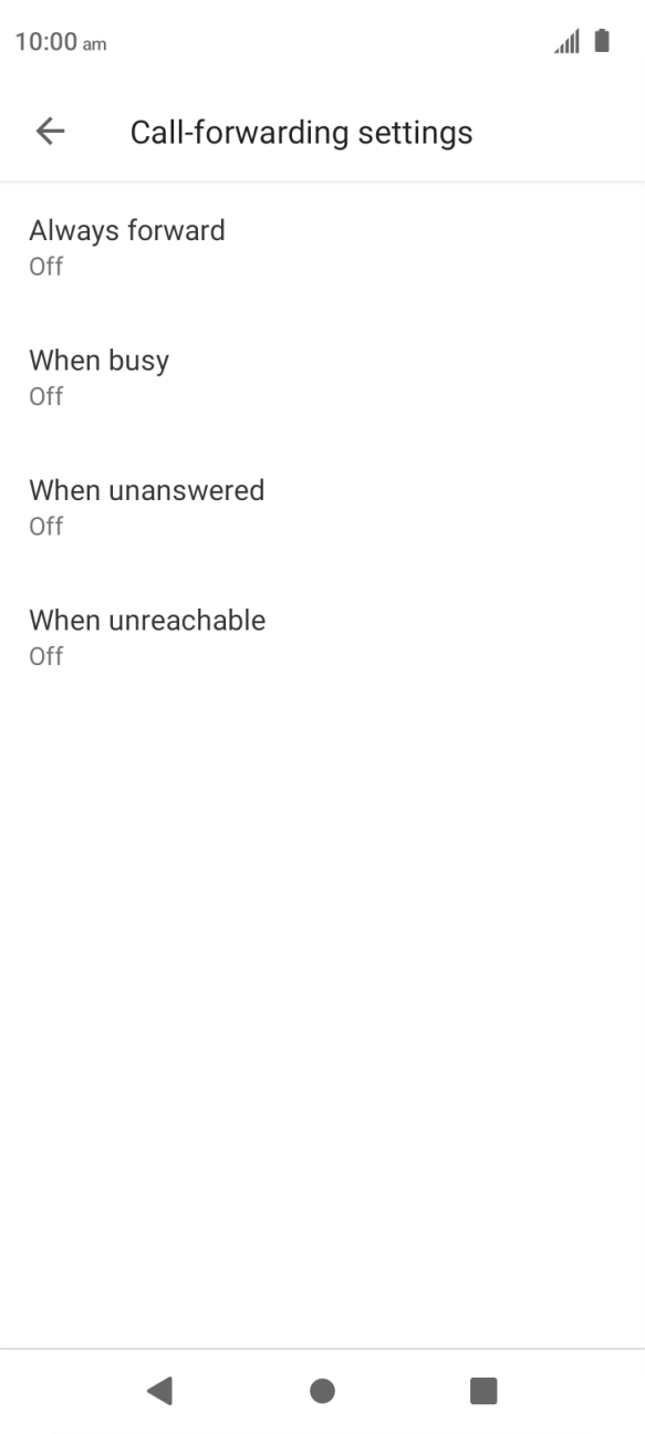 Press the required divert type.