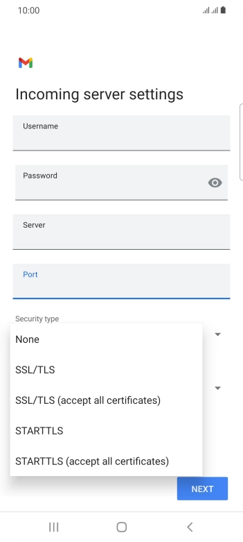 Press SSL/TLS. Press SSL/TLS.