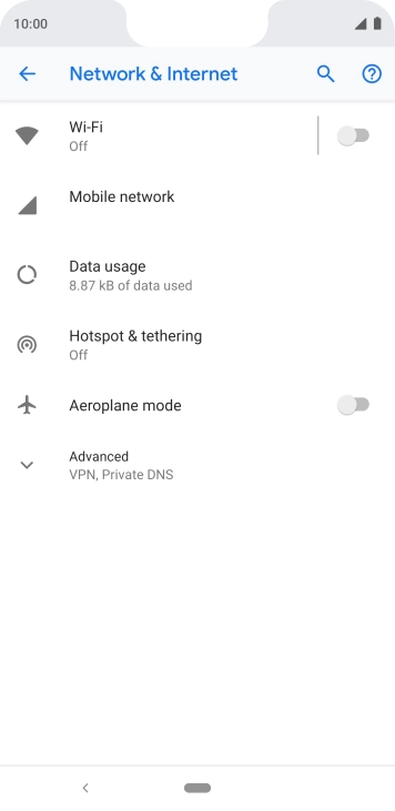 Press Mobile network. Press Mobile network.