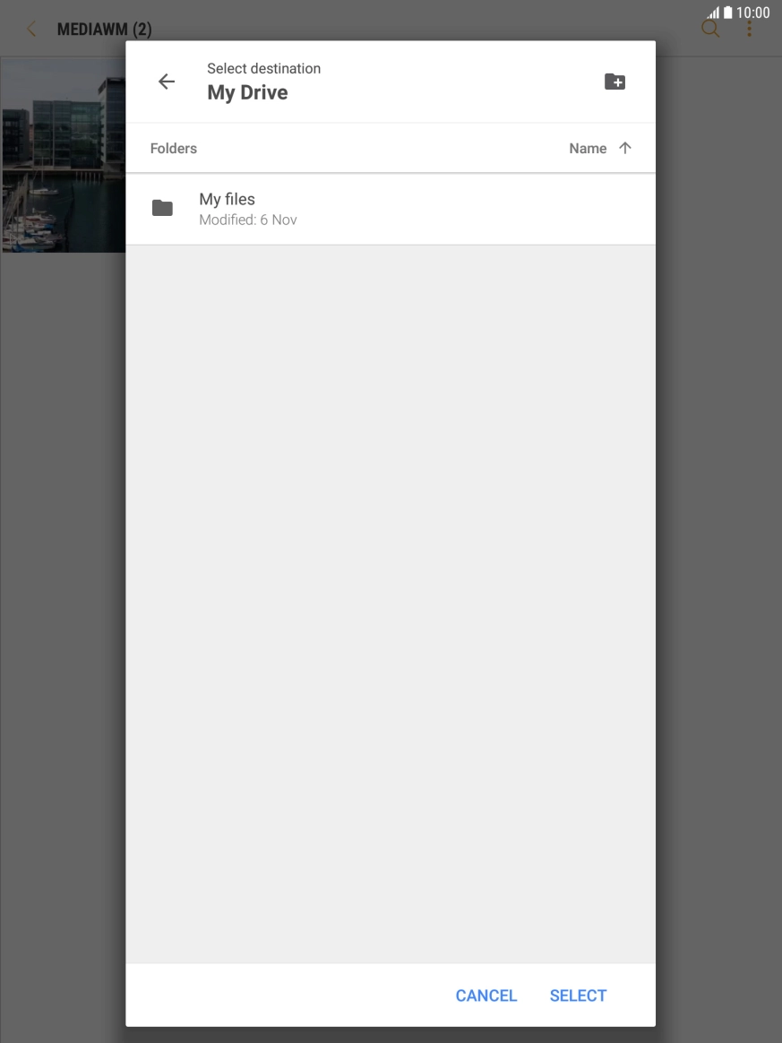To create a new folder, press the new folder icon and follow the instructions on the screen to create a new folder.