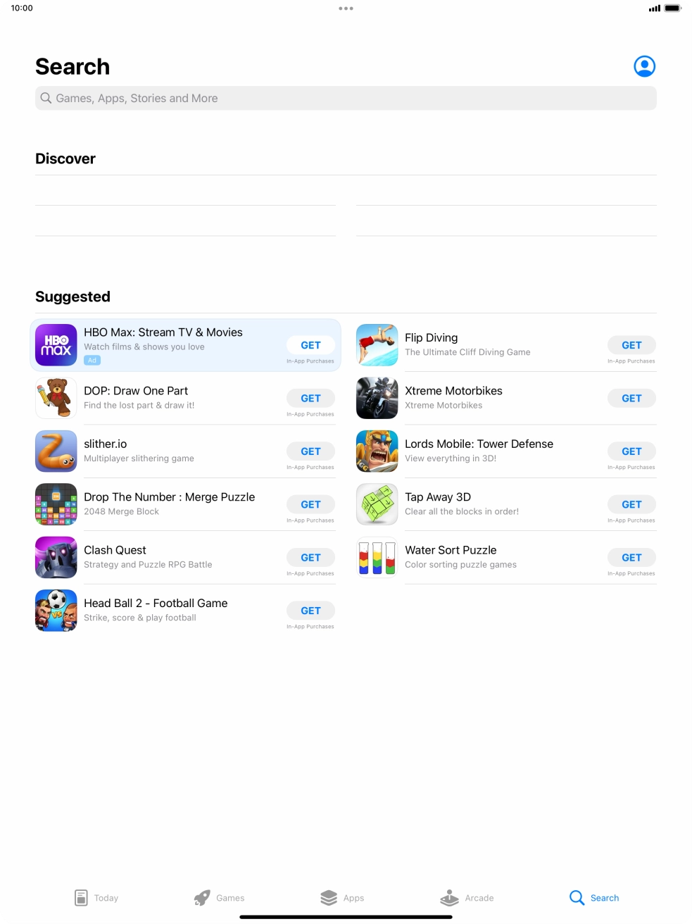 Press the search field. Press the search field.