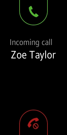 Press and drag the accept call icon downwards to answer the call on your phone.