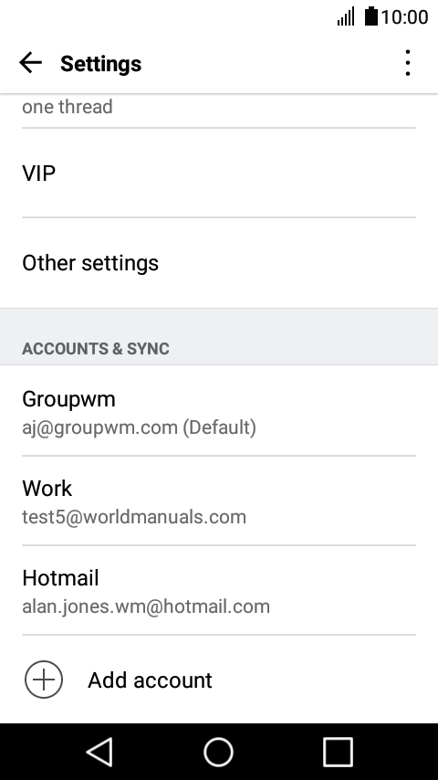 Press the required account.