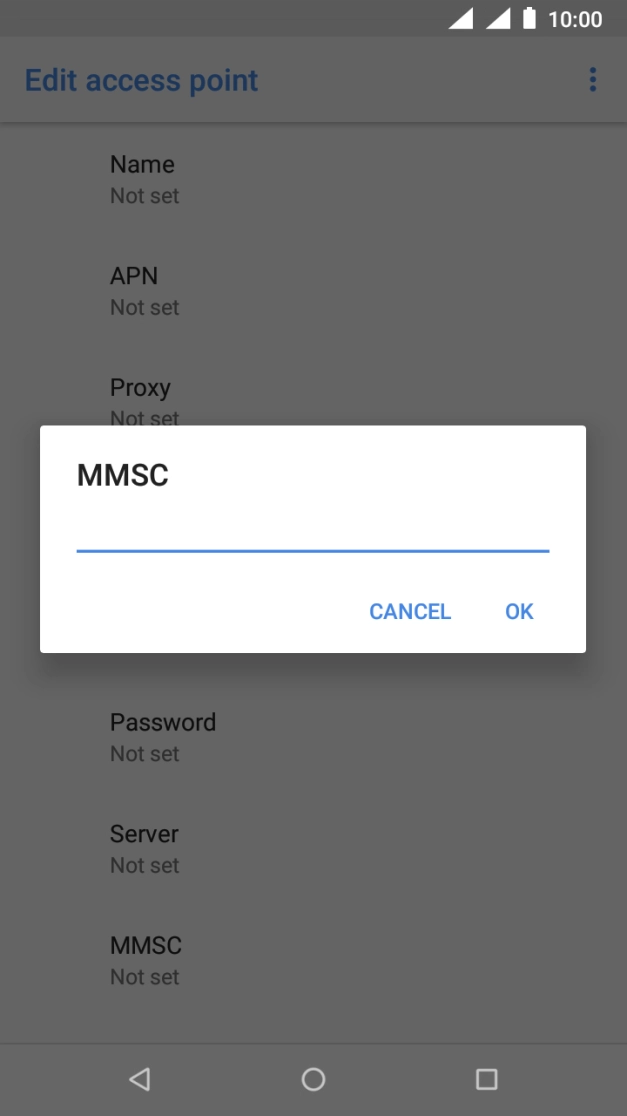 Key in http://mmsc.telstra.com:8002 and press OK.