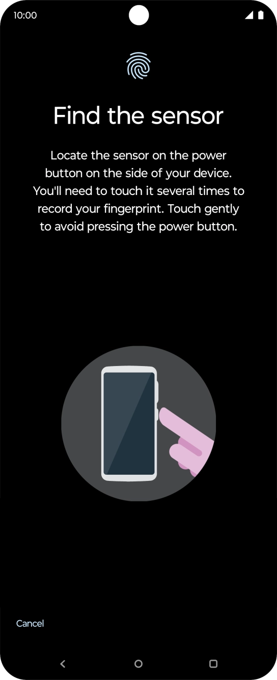 Follow the instructions on the screen to create the phone lock code using your fingerprint.