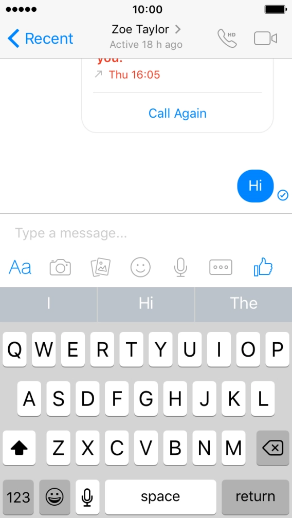 Press the Home key to return to the home screen.