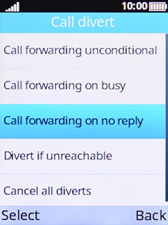 Select the required divert type.