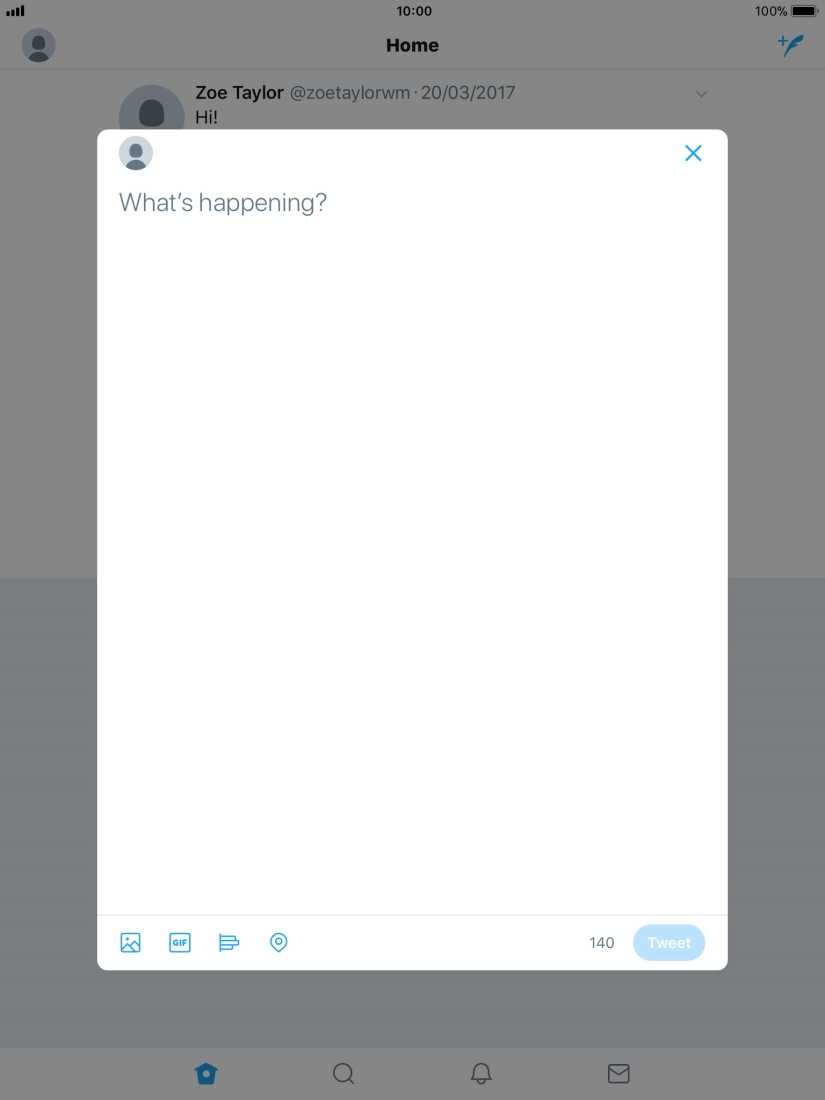 Press the text input field.