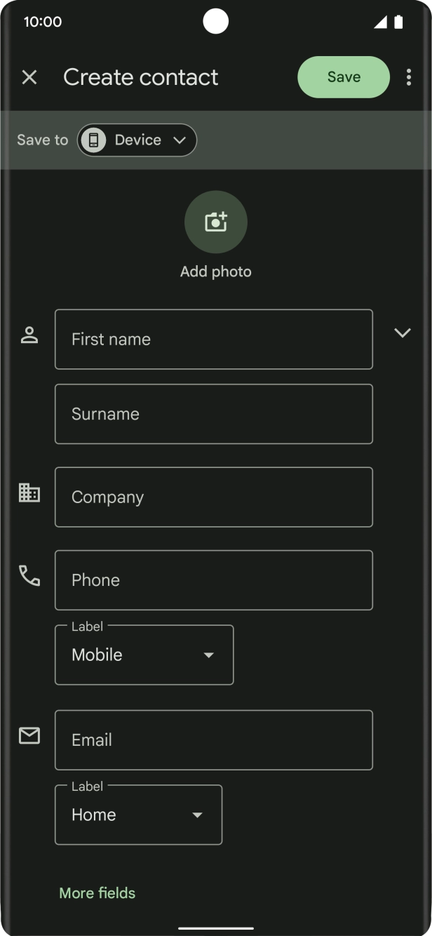 Press First name and key in the required first name.