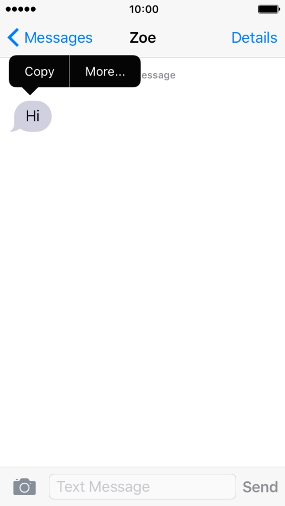 Press and hold More... until a pop-up menu is displayed.