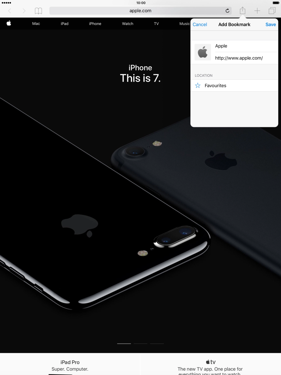 Key in the required name of the bookmark and press Save.