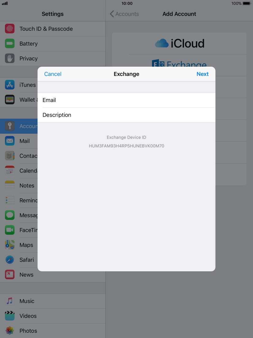 Press Description and key in the required name.
