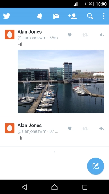Press the new tweet icon.