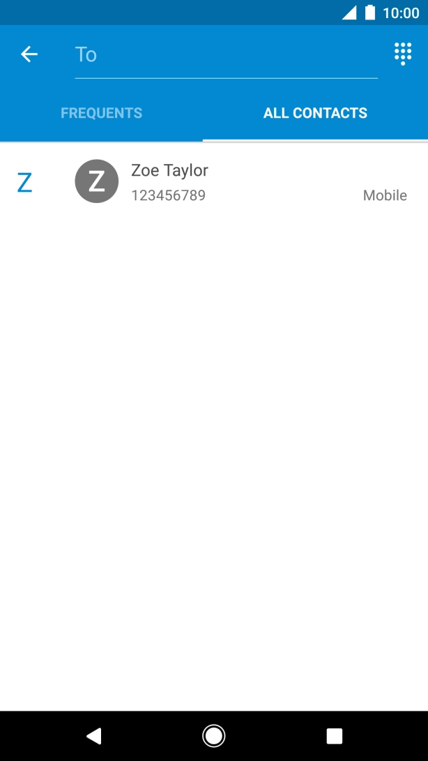 Press To and key in the first letters of the recipient's name.