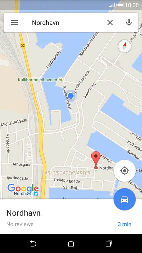 Press the destination at the bottom of the screen.