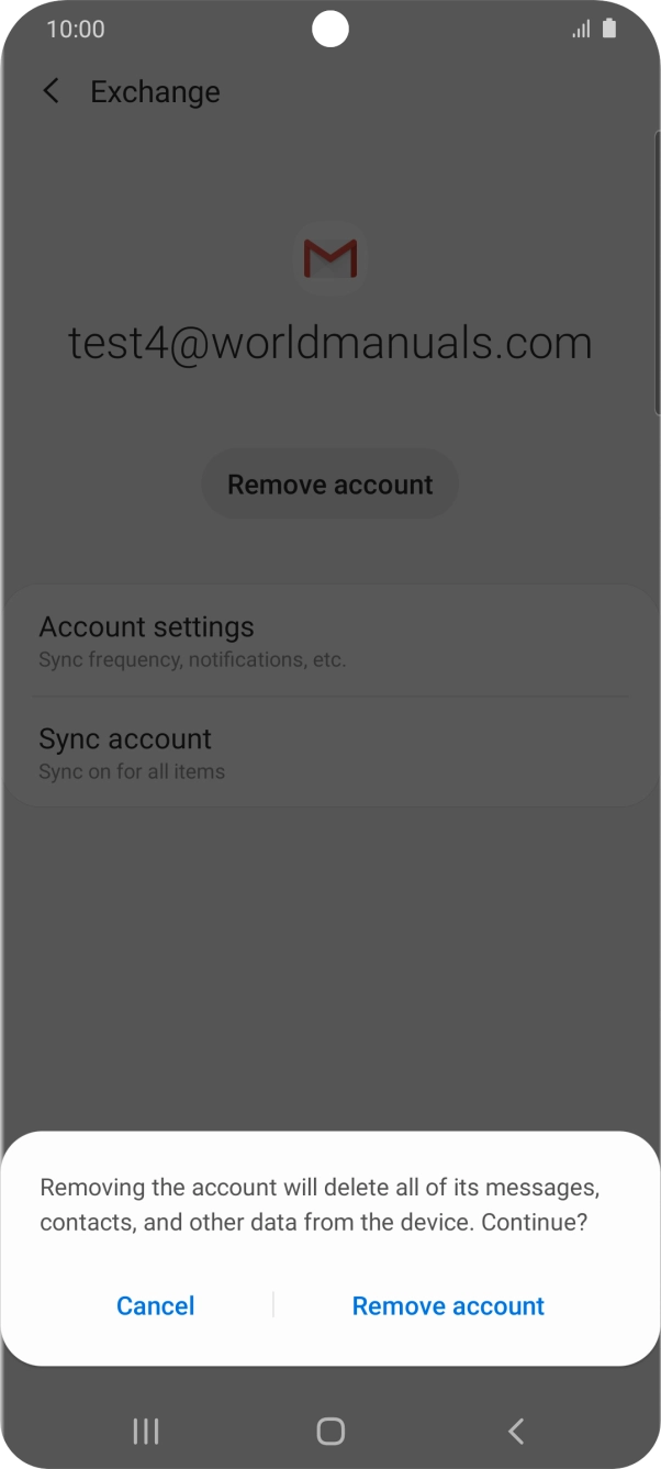 Press Remove account.