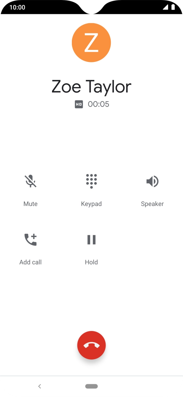 Press the end call icon. Press the end call icon.