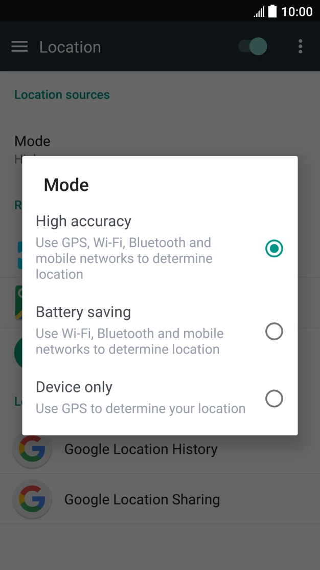 If you select High accuracy, your phone can find your exact position using the GPS satellites, the mobile network and nearby Wi-Fi networks. Satellite-based GPS requires a clear view of the sky.