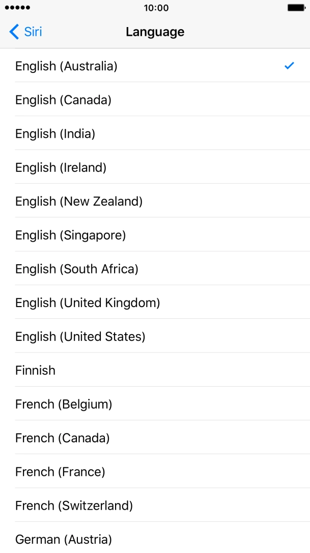 Press the required language. Press the required language.