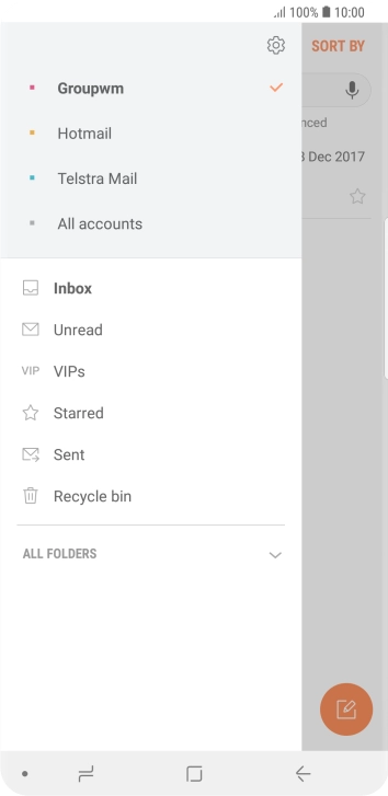 Press the settings icon. Press the settings icon.