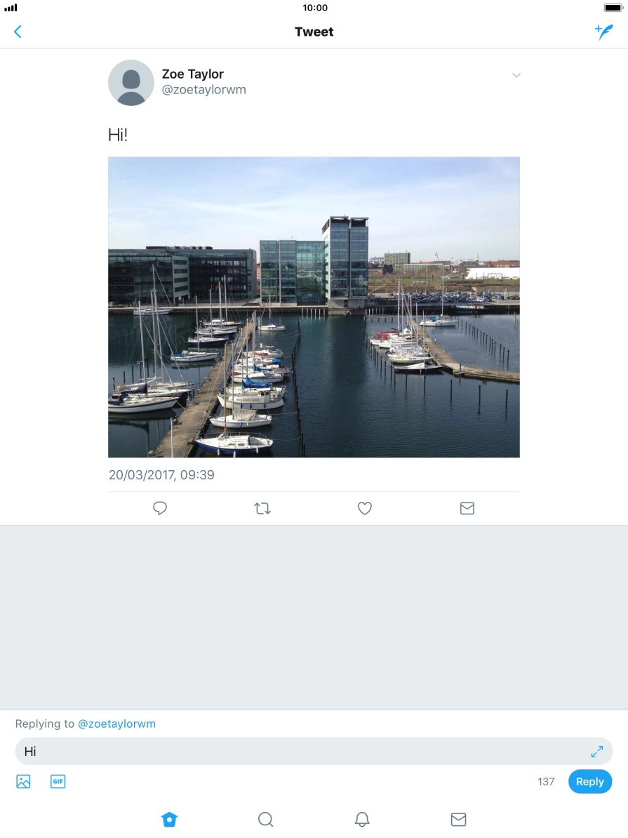 Write the required reply and press Reply.