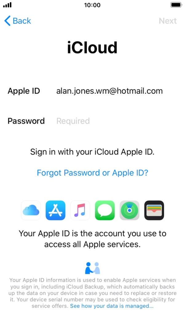 Press the field next to 