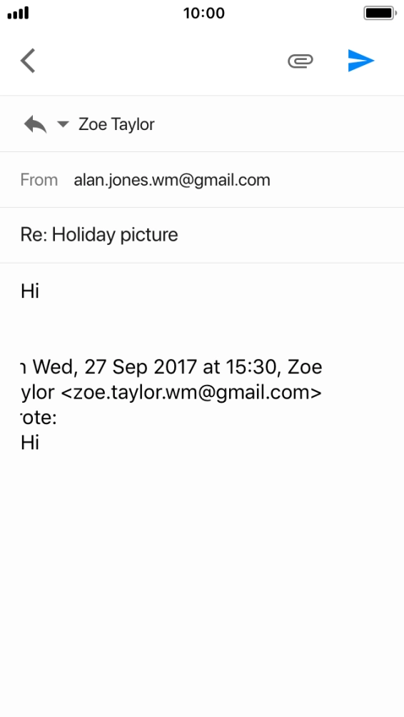 Write the required text and press the send icon.