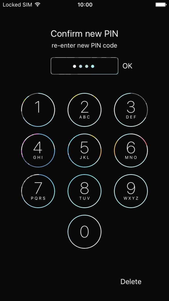 Key in the new PIN again and press OK.