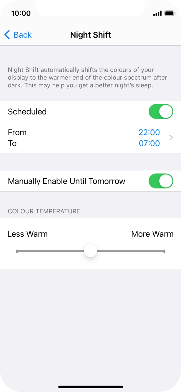Press and drag the indicator below 