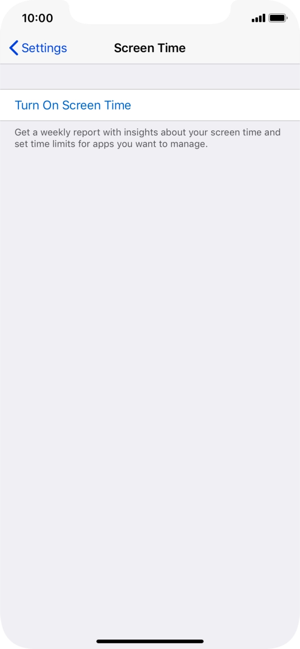 Press Turn On Screen Time.