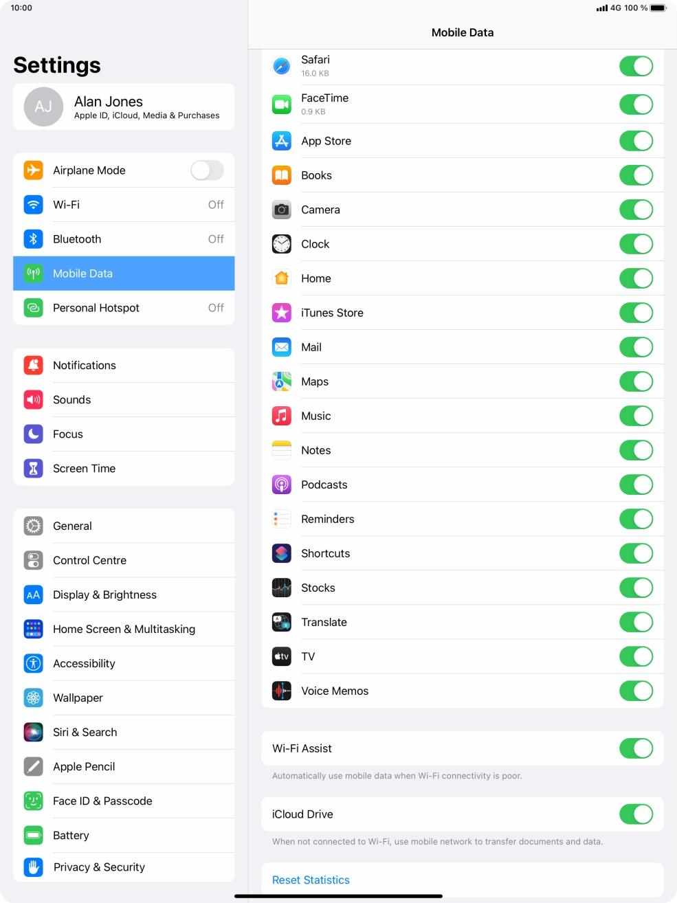 Press the indicator next to 