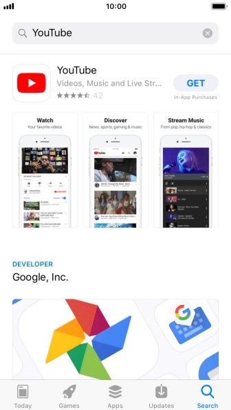 Press YouTube.
