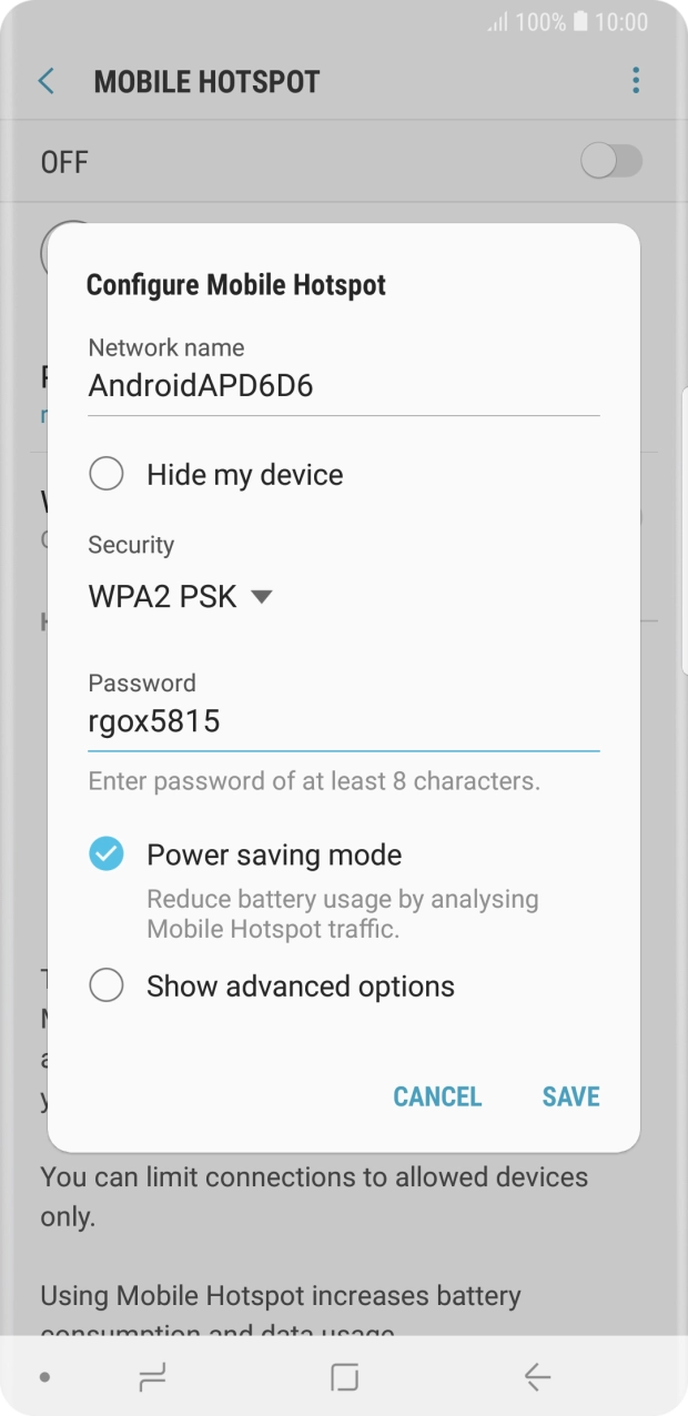 Press SAVE. Press SAVE.