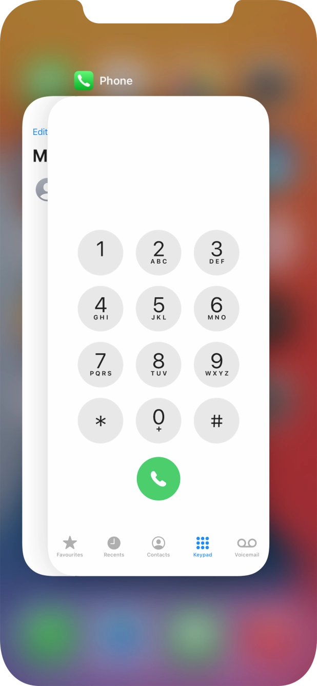 Slide upwards on the required application to end it.