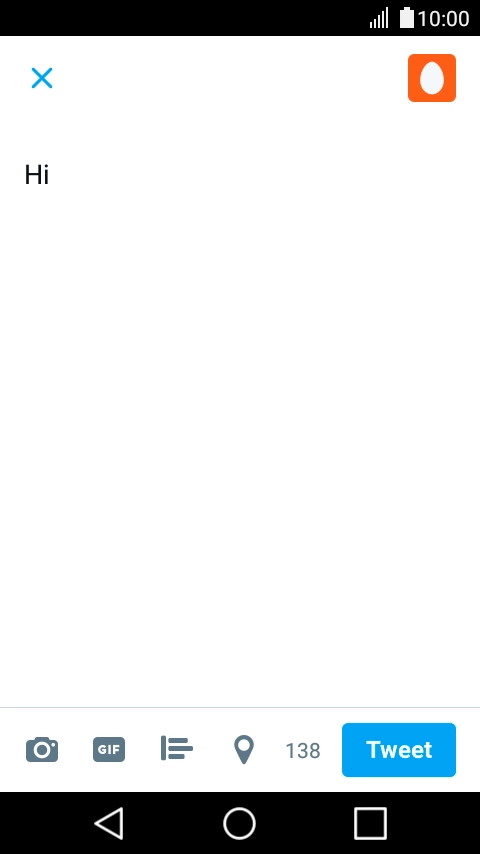 Write the required text and press Tweet.