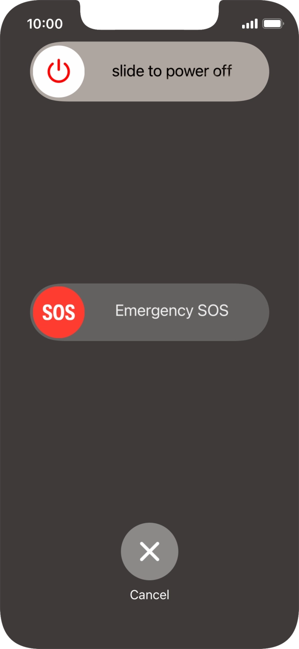 Press and drag the power off icon right.