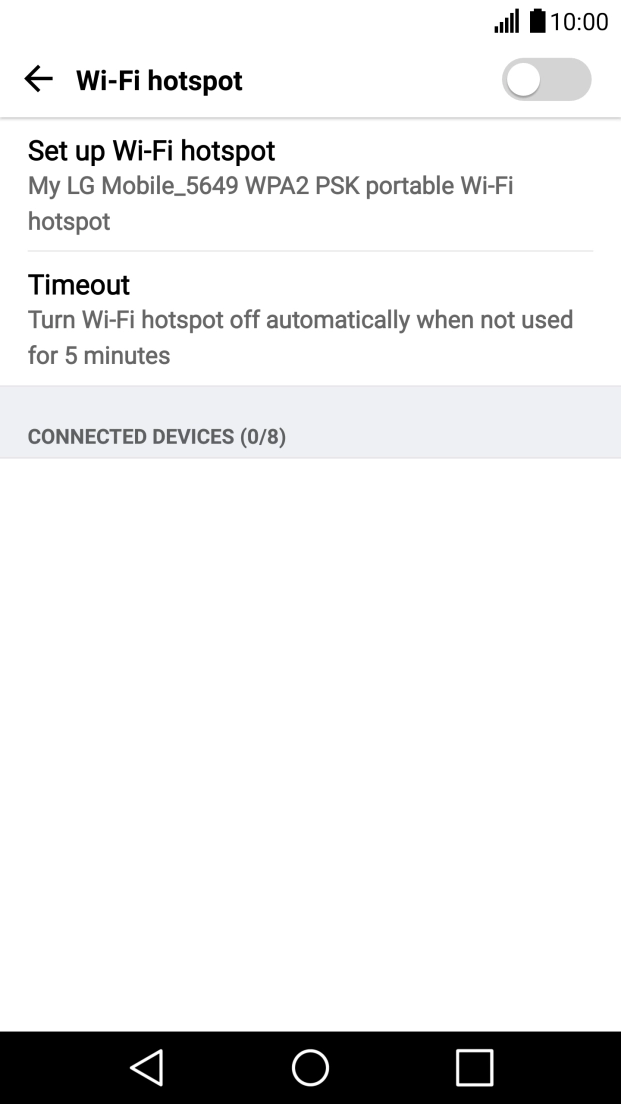 Press Set up Wi-Fi hotspot.