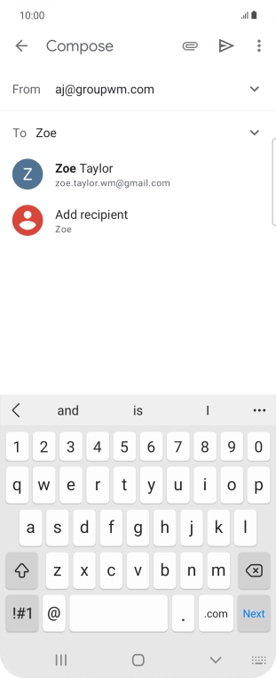 Press the required contact. Press the required contact.