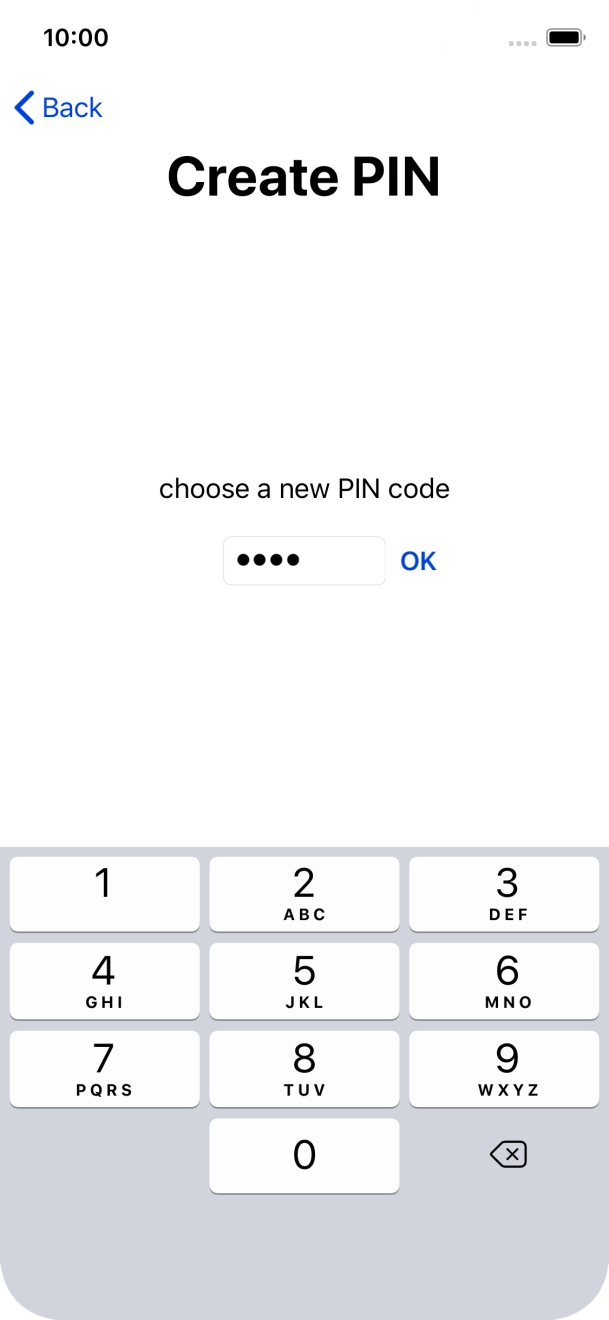 Key in a new four-digit PIN and press OK.